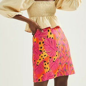 Farm Rio Anthropologie Skirt SZ L Pink Skirt NWT Sold Out